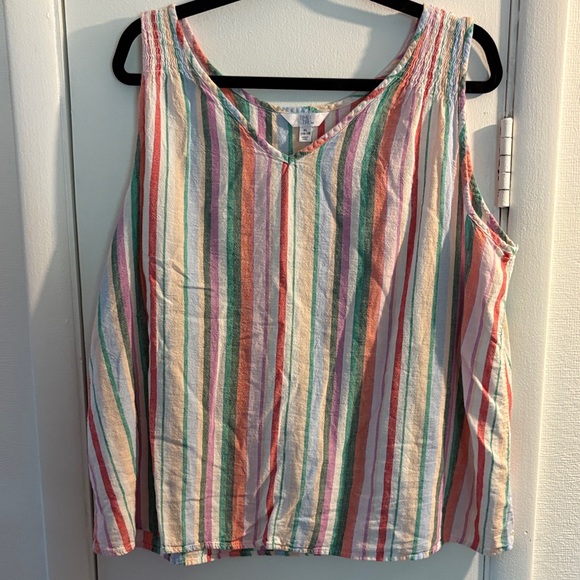 Time and Tru Colorful Striped Tank Top - Picture 1 of 7